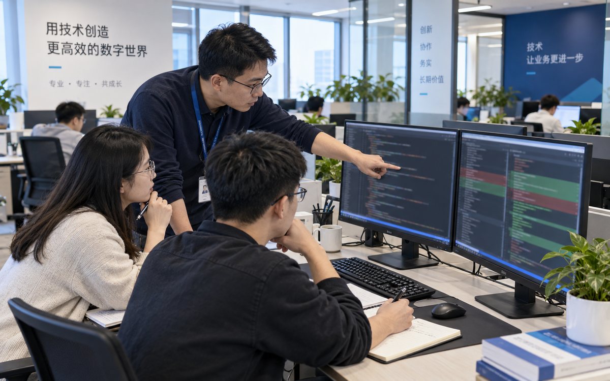 恺明科技工程师结对进行代码评审